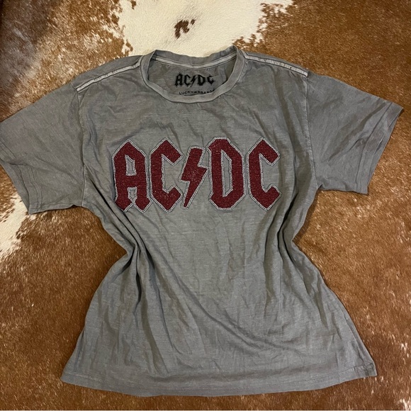 Lucky Brand Tops - Lucky Brand Gray AC/DC T-Shirt